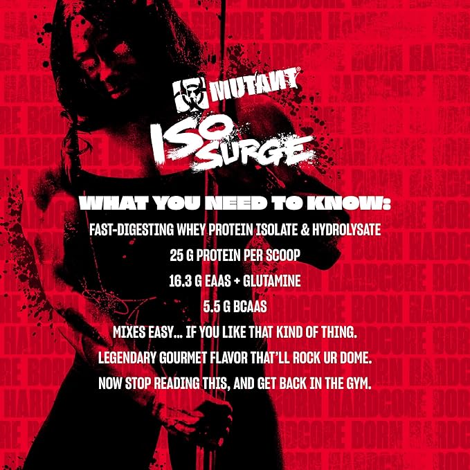 Mutant ISO Surge Whey Protein Isolate Powder Acts Fast to Help Recover Build Muscle Bulk and Strength 1.6 lb - Big Orange Dreamsicle