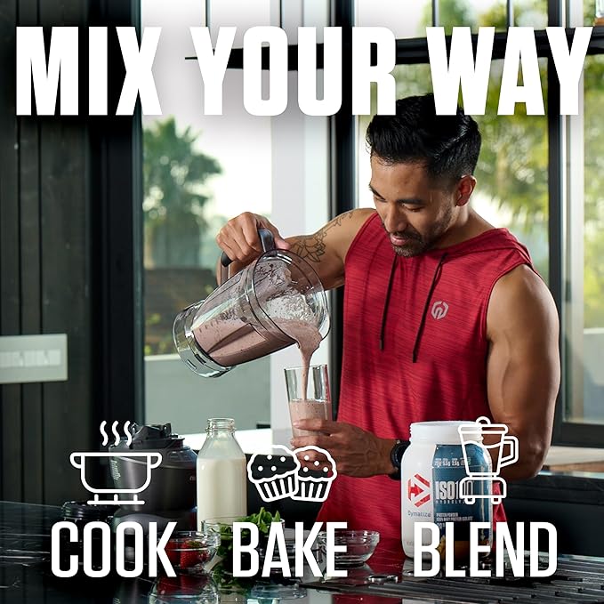 Dymatize x Dunkin' Cappuccino ISO100 Whey Protein Powder 95mg Caffeine 25g of Protein5.5g BCAAs 120 Cal. Gluten Free 1g Fat 1g Sugar 2g Carb (20 Servings)