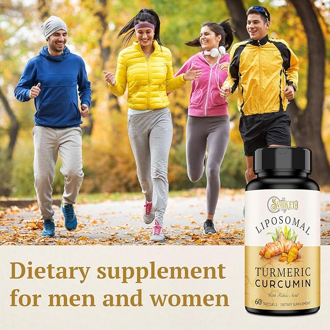 Liposomal Turmeric Curcumin Supplement - 2000mg 95% Curcuminoid Extract with Piperine - 60 Softgels (2 Bottle)