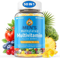 Methylated Multivitamin for Men Gummies Methylated B Complex D3 K2 Zinc Magnesium Whole Food Algae Omega 3 60 Count