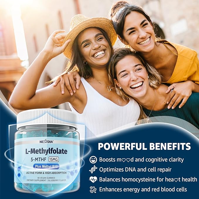 Fiber L-MethylFolate 15mg &amp Methyl B12 Gummies