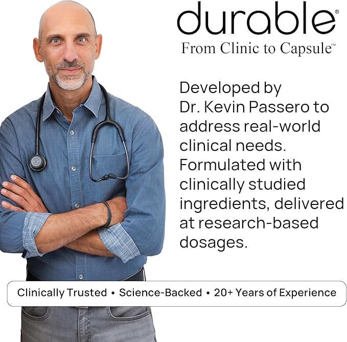 Durable CoQ10 – 300mg Coenzyme Q10 Phytosome with 9X Better Absorption + Quercetin – Heart Energy &amp Cellular Support – Doctor Formulated Vegan Non-GMO Made in USA Once-Daily (30 Capsules)