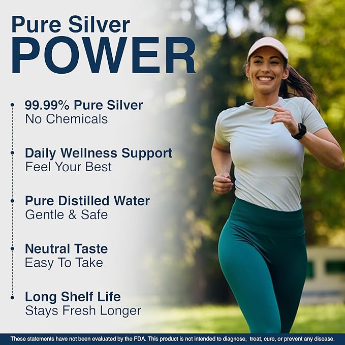 Earthborn Colloidal Silver Liquid (16oz) - 100PPM Pure Monatomic Silver Water - 99.9% Natural Nano Silver Liquid Supplement for Immune Support* Non-GMO Glass Bottle | Made in USA