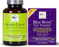 NEW NORDIC Eye &amp Liver Support Bundle Blue Berry Eye Vitamin (Strong) 120s Plus Active Liver Gummies 60ct