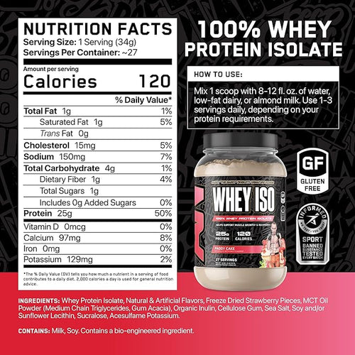 All Black Everything Whey Protein Isolate Powder | Whey Protein Isolate | 25g Protein | Low Carbs &amp Low Sugar | Workout Supplement for Men &amp Women | Paddy Cake | 27 Servings