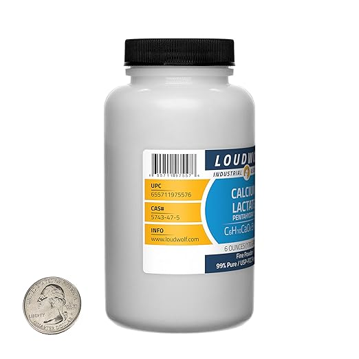 Calcium Lactate / 2.3 Pounds / 6 Bottles / 99% Pure USP-FCC Food Grade/Fine Powder