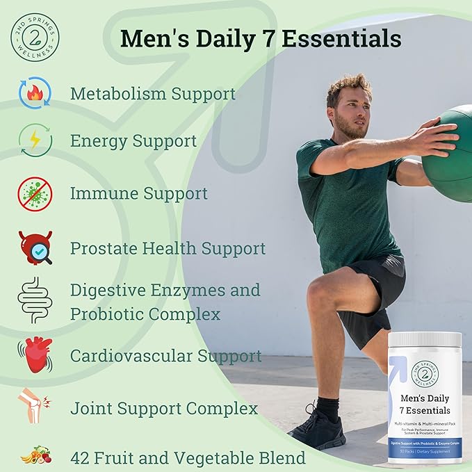 Men's &amp Women's Daily 7 Essentials Bundle - Complete Multivitamin Packs for Optimal Health and Vitality