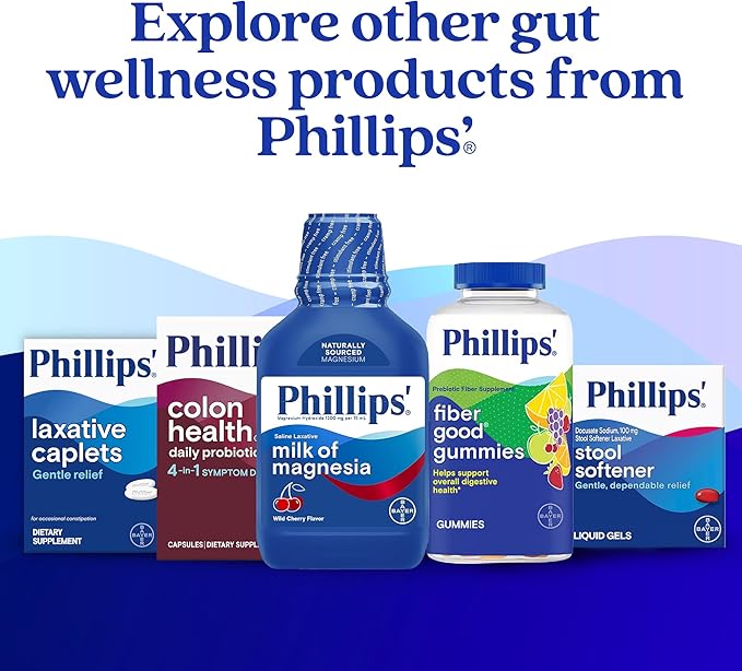 Phillips' Colon Health Daily Probiotic Capsules4-in-1 Symptom Defense to Help Defend Against Occasional GasBloatingConstipationand DiarrheaDaily Supplement90 Count (Pack of 2)