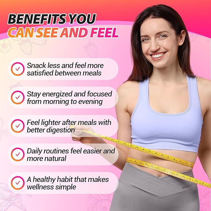 Cutting Drink Mix – GLP-1 Drink Mix with 5-HTP Yerba Mate &amp Magnesium FOS | Supports Satiety Signaling Energy &amp Gut Health | Strawberry Açaí Flavor – 30 Servings
