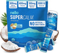 Nello Supercalm Drink Mix with Magnesium Glycinate KSM 66 Ashwagandha Vitamin D3 and L Theanine Calm Powder Supplements for Relaxation Support No Sugar Travel Packets 20 Ct Blue Coconut