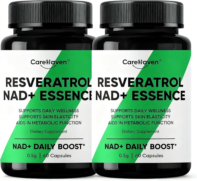 NAD+ Resveratrol Essence Capsules - 5mg NAD+ &amp Lion's Mane Mushroom - Supports Healthy Cell Function &amp Daily Wellness - 60 Active Dietary Capsules (2PCS)