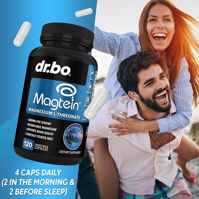 Magnesium L-Threonate Magtein Capsules - Magtein Magnesium L-Threonate 2000mg Supplement Capsules for Brain Health Memory Sleep &amp Cognitive Support - Pure Treonato de Magnesio Supplement - 120 C