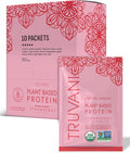 Truvani Vegan Pea Protein Powder | Strawberry | 20g Organic Plant Based Protein | Single Serving Travel Packets | 10 Servings | Keto | Gluten &amp Dairy Free | Low Carb | No Added Sugar