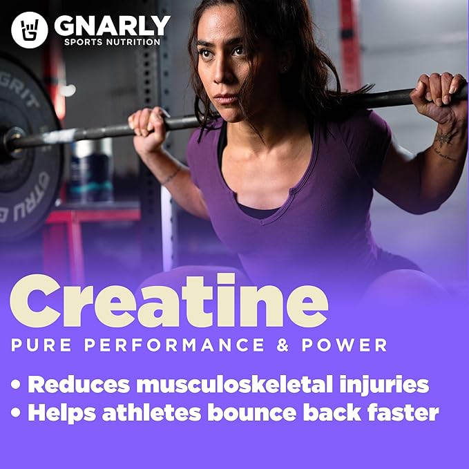 Gnarly Nutrition Creatine Powder Unflavored (16.05oz) and Gnarly Whey Grass-Fed Protein Supplement Chocolate (32.0oz)
