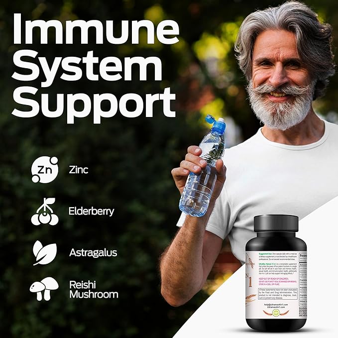 Ultra Max Natural Organic 4 in 1 Brain Supplements for Memory and Focus Immune Support Anti-Aging Dietary Supplements