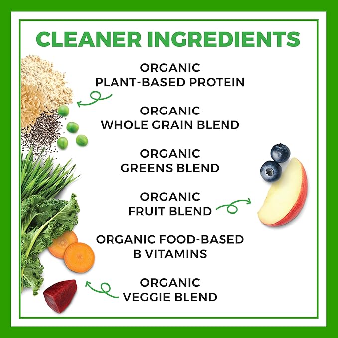 Orgain Organic Vegan Meal Replacement Protein Powder Vanilla Bean - 20g Plant Based Protein Gluten Free Dairy Free Lactose Free Soy Free No Sugar Added For Smoothies &amp Shakes - 2.03lb