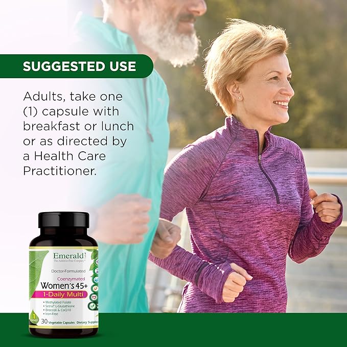 EMERALD LABS Women's 45+ 1-Daily Multi - Complete Multivitamin for Comprehensive Support Bone &amp Heart Health* - Designed for Women 45+ - Gluten-Free &amp Vegetarian - 30 Vegetable Capsules