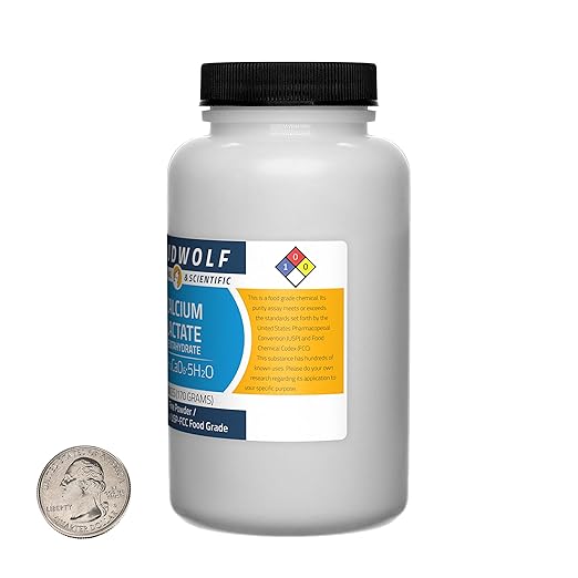 Calcium Lactate / 12 Ounces / 2 Bottles / 99% Pure USP-FCC Food Grade/Fine Powder/USA