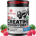 Natures Aid NSF Certified Creatine Gummy 5g - Creatine Monohydrate Gummies – Pre-Workout Energy &amp Muscle Growth Support for Men &amp Women | Watermelon Electrolyte Gummies (135 Count)
