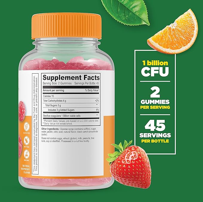 Lifeable Probiotic 2 Billion CFU + Calcium Magnesium Gummies Bundle - Great Tasting Vitamin Supplement Gluten Free GMO Free Chewable Gummy