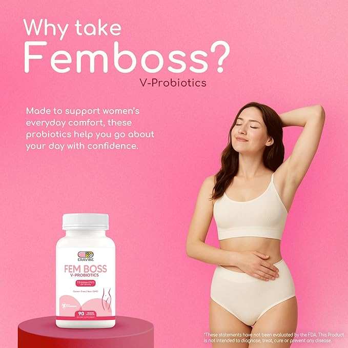 Women's Probiotic with Cranberry - 7.5 B CFUs for Vaginal &amp Gut Microbiome Support - 90 Vegan Capsules Gluten Free