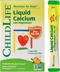 ChildLife Essentials Liquid Calcium Supplement for Kids Single Serve - Baby Calcium with Magnesium Vitamin D3 &amp K2 for Bone Support On The Go Nutrition - Orange Flavor 0.34 fl oz (30 Stick Pac