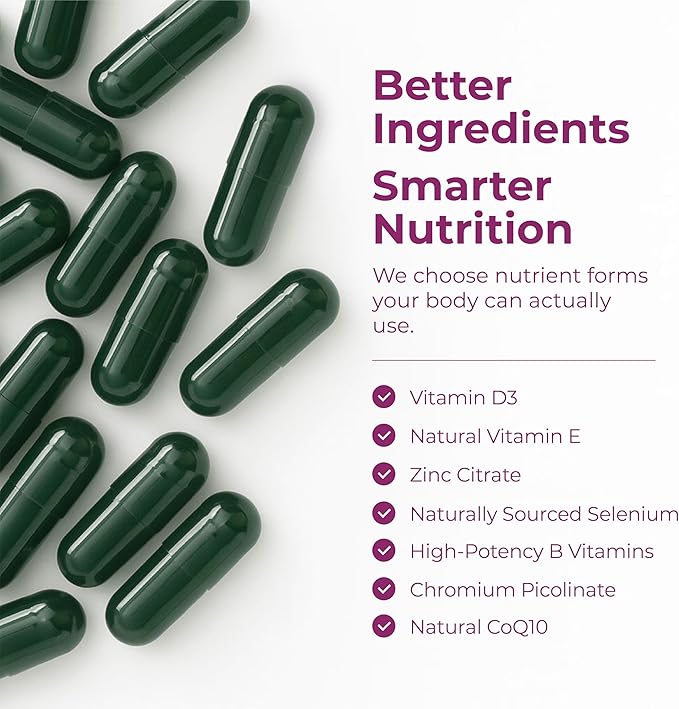 Multivitamin for Women with Vitamins and Minerals for Energy Focus and Immune Health – Premium Daily Womens Multivitamins &amp Multiminerals – 60 Liquid Capsules