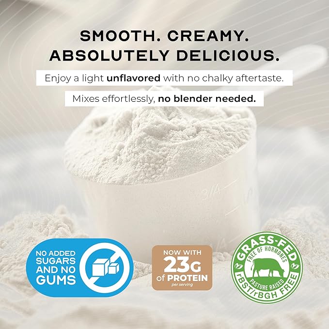 Muscle Feast Grass-Fed Whey Protein Concentrate Powder All Natural Hormone Free Pasture Raised Whey Protein Powder for Women &amp Men Clean Non-GMO &amp Gluten Free Whey Concentrate - Unflavored