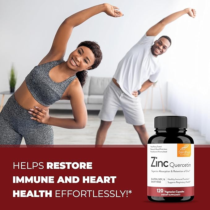 Sandhu's Zinc Quercetin &amp Magnesium Glycinate Complex with Quercetin Capsules | Supports Immune Muscle Health &amp Quality Sleep