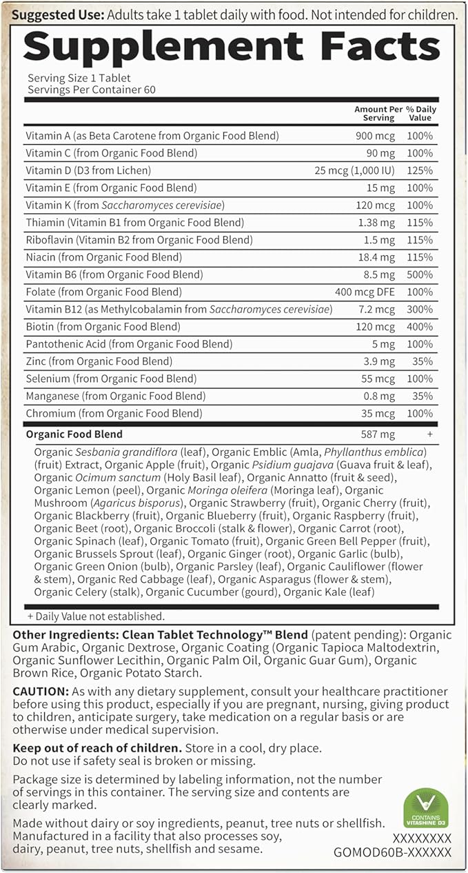 Garden of Life Multivitamin for Women &amp Multivitamin for Men - mykind Organic Men's Once Daily Whole Food Vitamin Supplement Tablets Vegan 60 Count