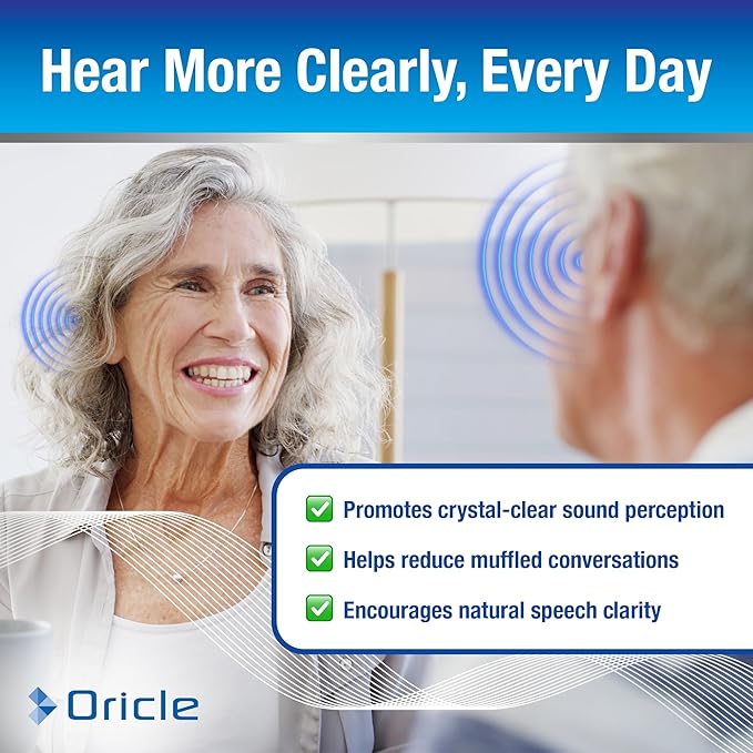 Oricle Targeted Hearing Support – Natural Hearing Health Supplement with Ginkgo Biloba CoQ10 Turmeric &amp Zinc – Promotes Ear Function Circulation &amp Wellness – 60 Vegan Capsules