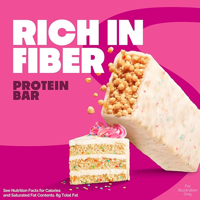Quest Nutrition Crispy Birthday Cake Protein Bar 17g Protein 1g Sugar 2g Net Carbs Gluten Free Protein Snack Keto Friendly 12 Count