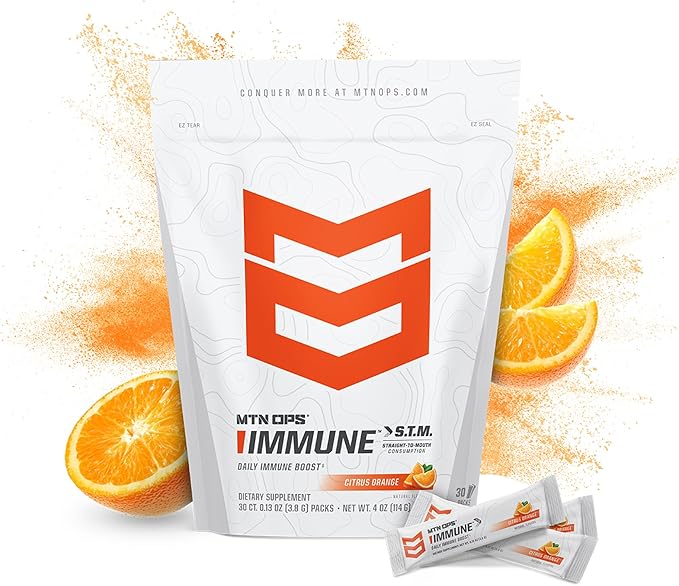 MTN OPS Immune STM Powder Drink Mix Vitamin C Vitamin D Zinc &amp Antioxidants for Daily Immune Support Hydration &amp Wellness 30 Servings Citrus