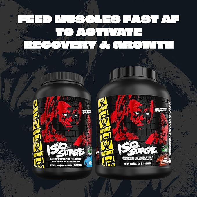 Mutant ISO Surge Whey Protein Isolate Powder Acts Fast to Help Recover Build Muscle Bulk and Strength 1.6 lb - Big Orange Dreamsicle