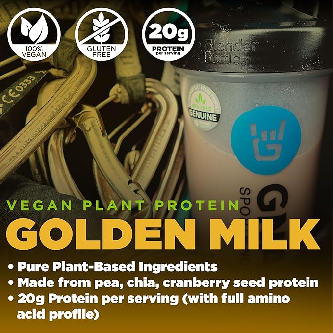 Gnarly Nutrition Golden Milk Vegan Protein Powder – Plant-Based Powder for Shakes – Dairy-Free Non-GMO Gluten-Free – 28.2 oz