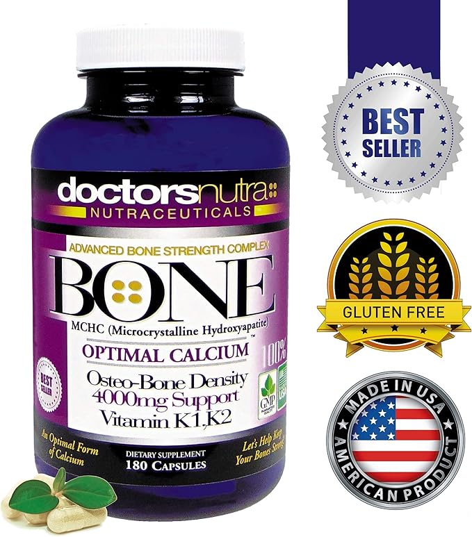 (Pack of 2) Calcium 1000 Milligrams with 4000 Milligrams MCHC for Complete Calcium Maximum Bone Strength Support by Doctors Nutra Nutraceuticals Plus K1. K2 Magnesium Vitamin D Zinc and More