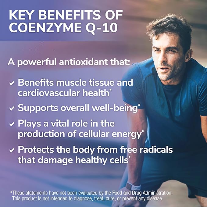CoQ10 Pro Coenzyme Q10 for Heart Health Muscle Health and Cellular Energy Production Antioxidant Supplement for Optimal Cardiovascular Health Support Hypoallergenic CoQ10 300mg 60 Capsules