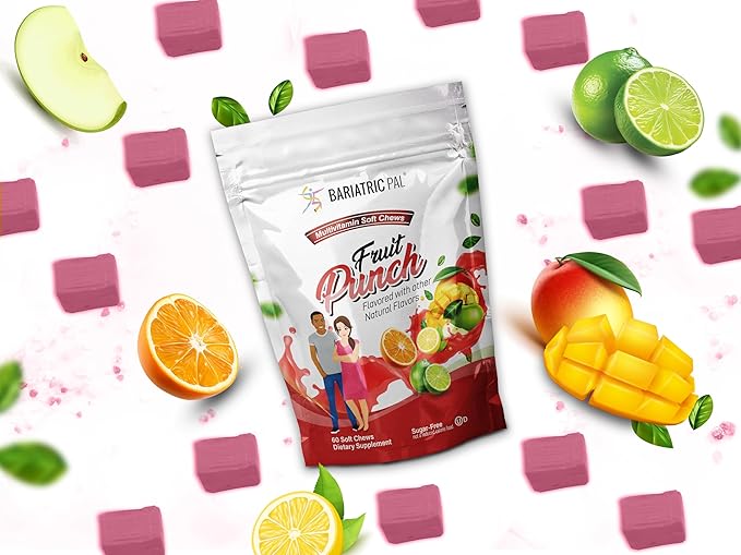 BariatricPal Iron-Free Multivitamin Soft Chew - Fruit Punch (120 Count)