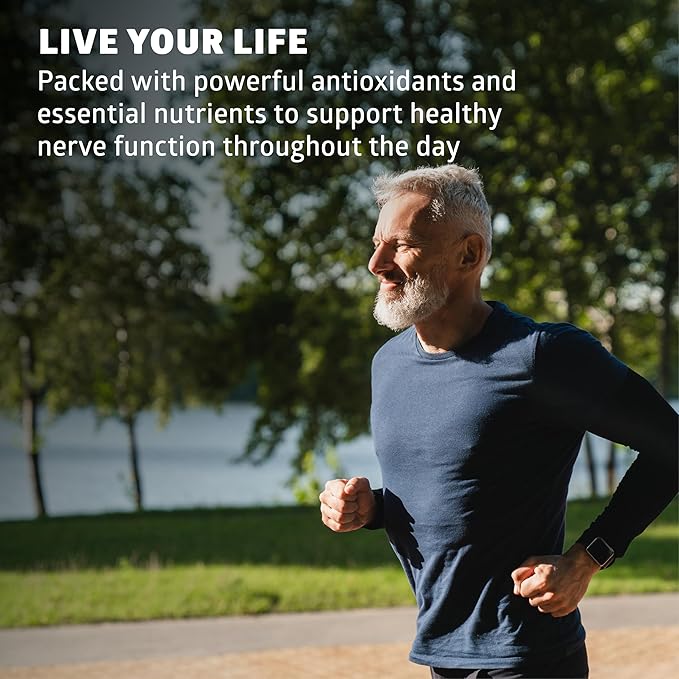 Puralor DN Nerve Support Supplement Advanced Neuropathy Support Supplement with Alpha Lipoic Acid CoQ10 Folate Vitamin B12 and Vitamin D3 Non-GMO Vegan 30 Capsules