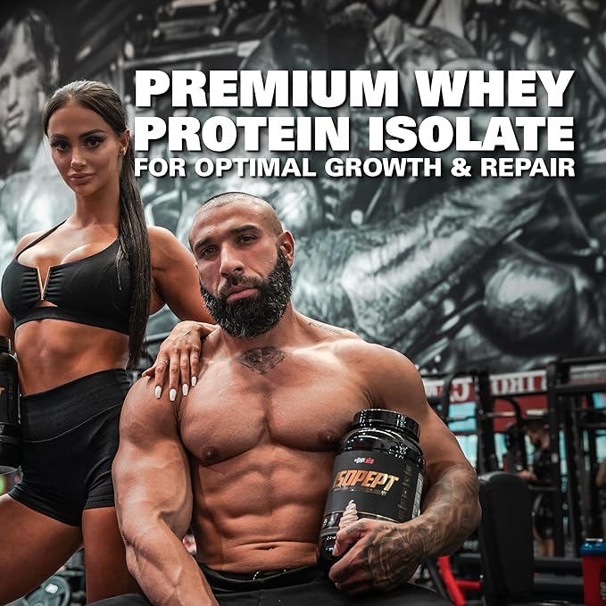 IsoPept Hydrolyzed Whey Protein Powder by EHPlabs - 100% Whey Protein Isolate &amp Hydrolysate 27g of Protein Non-GMO Gluten Free Fast Absorbing Easy Digesting 27 Serves (Strawberry Milkshake)