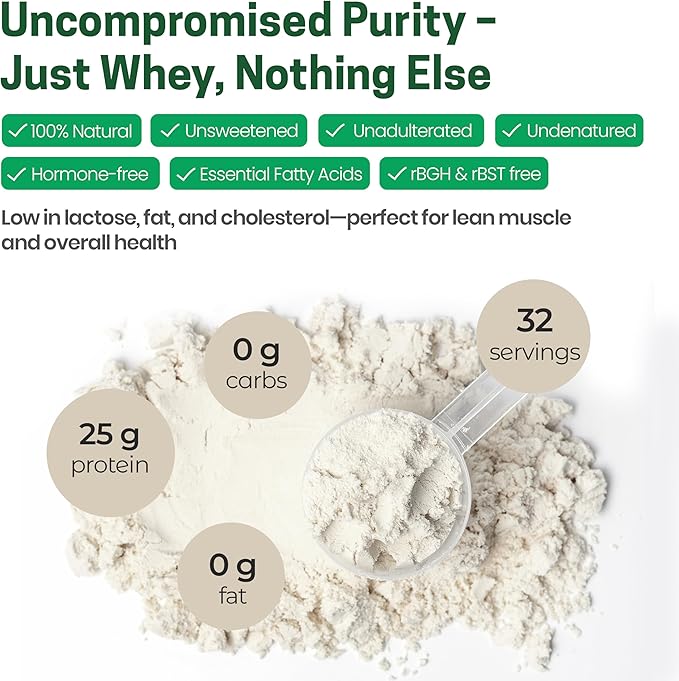 Z Natural Foods Ultra Whey Protein Isolate Powder - Pure Unflavored Unsweetened Whey Protein Powder - Flavorless Whey Isolate with Vital Proteins for Fitness Sports Nutrition Immune Support 2 lbs