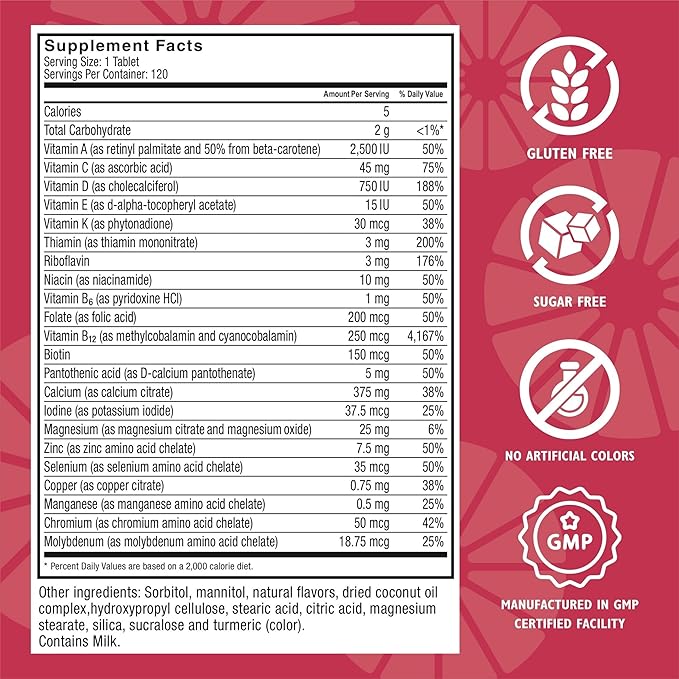 Celebrate Vitamins 2-in-1 Bariatric Multivitamin with Calcium Citrate - Vitamins A D E for Post Bariatric Surgery Gastric Bypass and Sleeve Gastrectomy Patients - Orange Pineapple (120 Chewables)