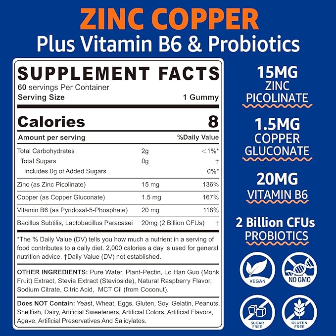 NEVISS Vitamin D3 5000IU + K2 (MK-7) 120mcg+Zinc Copper Gummies