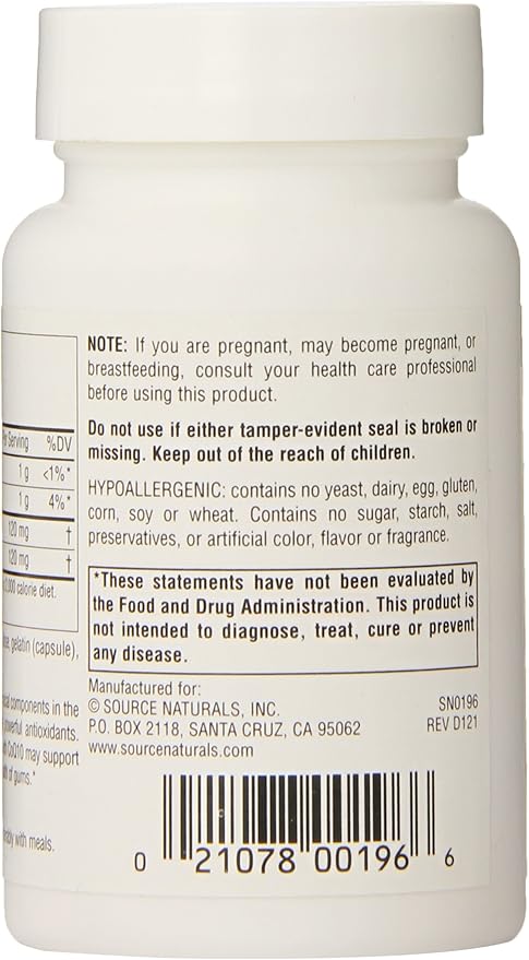 Source Naturals Coenzyme Q10/Lipoic Acid 30mg/30mg 60 Count (Pack of 12)