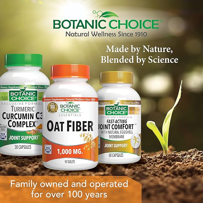 Botanic Choice Oat Fiber Dietary Supplement - Digestive Health for Women and Men - Pack of 2