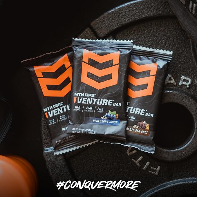 MTN OPS Protein Bars – Energy Snack with 10g Protein Gluten-Free Peanut Butter Venture Bar for Hiking &amp On-the-Go Fuel 10 Bars