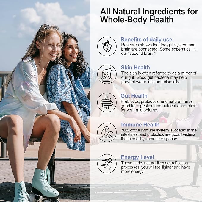 Probiotics for Women and Men 300 Billion CFU 24 Strains Probiotics + 15 Organic Herbs Prebiotics Blend Shelf Stable Gut Health Supplement for Digestive Immune &amp Whole-Body Health 2 Month Supply