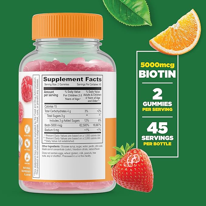Lifeable B Complex Kids + Biotin Kids Gummies Bundle - Great Tasting Vitamin Supplement Gluten Free GMO Free Chewable Gummy
