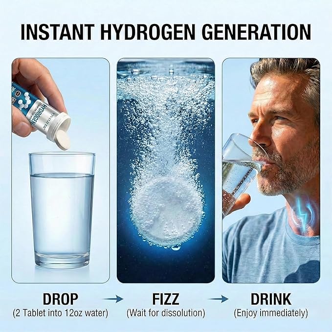 Hydrogen Water Tablets 100 Count (Lemon &amp Raspberry Flavor) - High PPM Molecular Hydrogen &amp Elemental Magnesium Supplement - Dissolvable H2 Generator for Energy Muscle Recovery &amp Hydratio