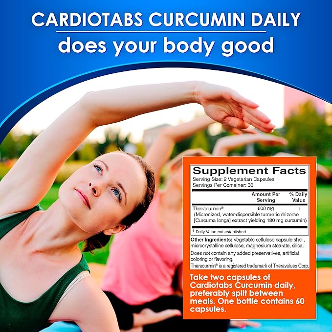 Curcumin from Theracurmin (600mg) - Joint Heart Memory &amp Brain Supplement Highly Absorbable Curcumin Supplements 60 Vegetarian Curcumin &amp Turmeric Capsules 30-Day Supply